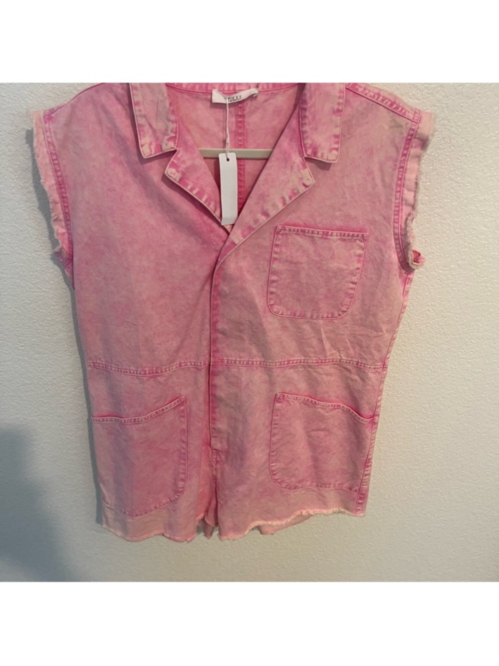 TALULAH Pink Washed Sleeveless Romper